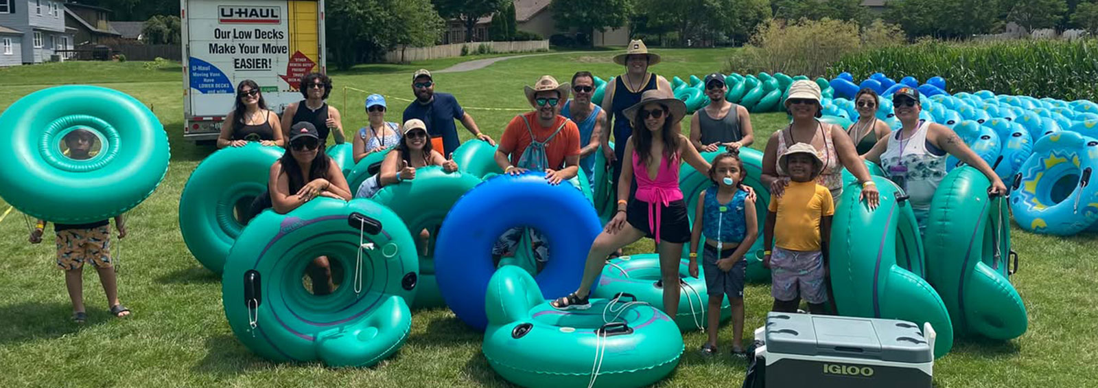 Group Standing With Tubes